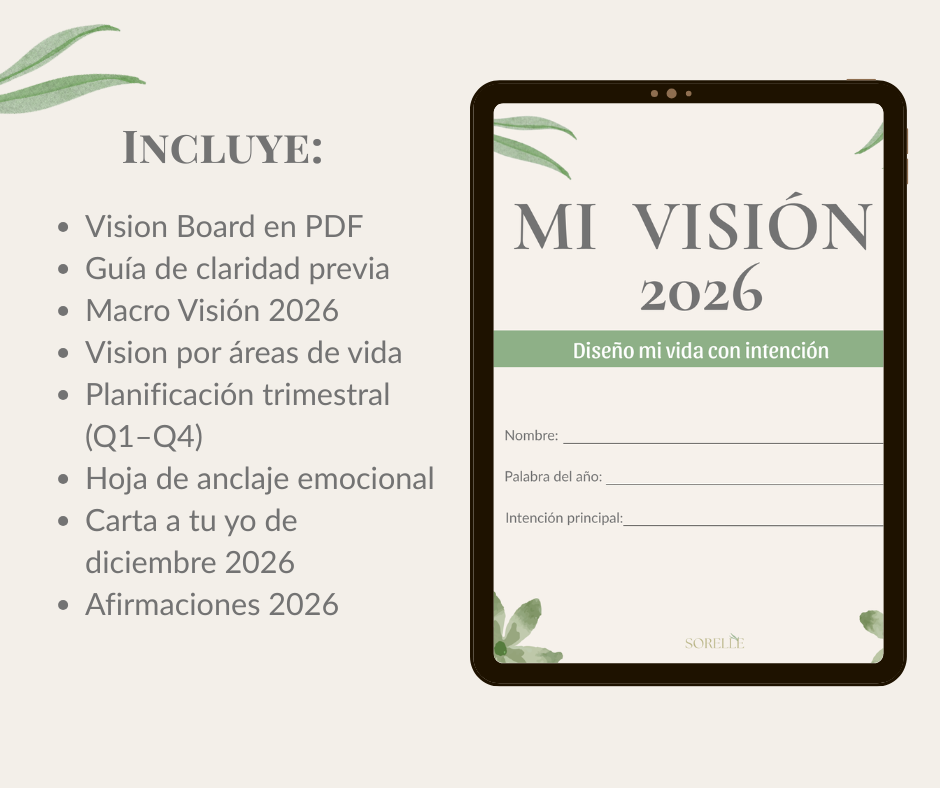 🌟 SORELLE Vision Board 2026 -  Formato imprimible (PDF de alta calidad)