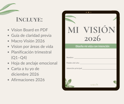 🌟 SORELLE Vision Board 2026 -  Formato imprimible (PDF de alta calidad)