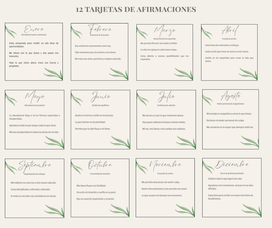 🌟 SORELLE Vision Board 2026 -  Formato imprimible (PDF de alta calidad)